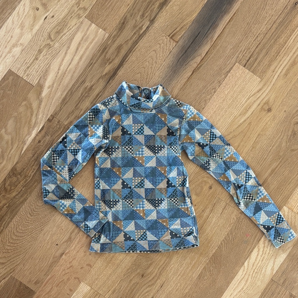 Misha And Puff Blue patchwork turtleneck